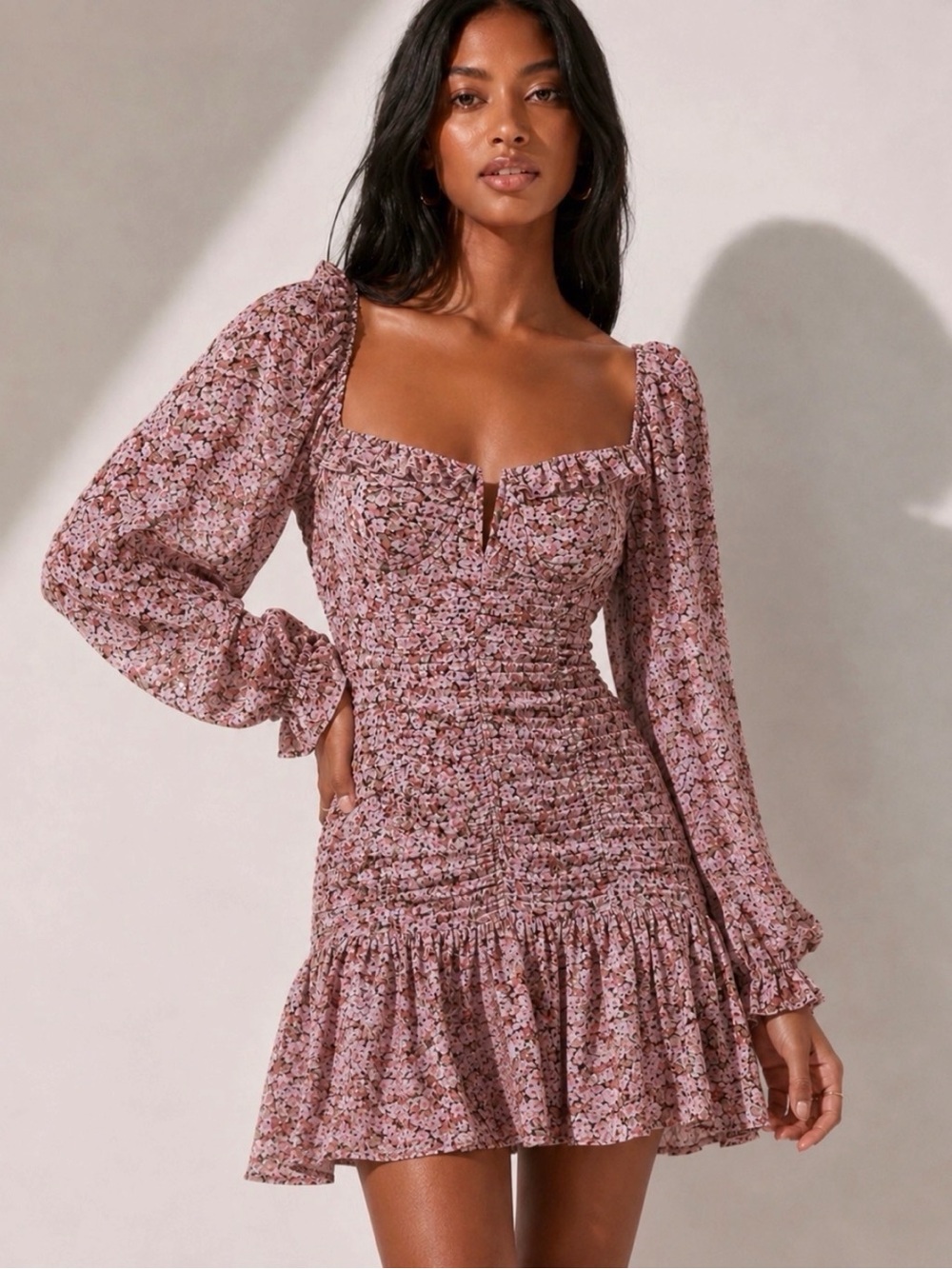 Revolve ASTR THE LABEL Carmella Pink Floral Corset Mini Dress XS